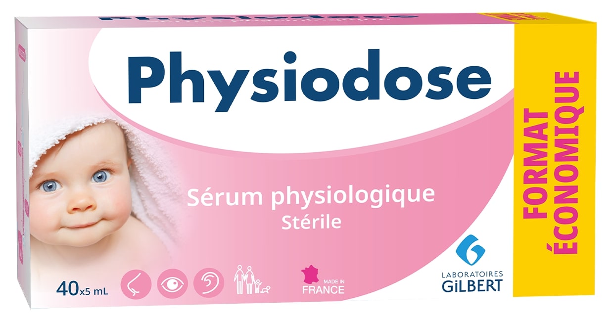 image Physiodose - Sérum physiologique - Boîte de 40 unidoses de 5ml